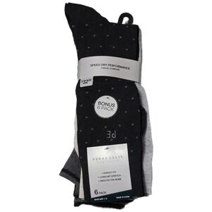 Perry Ellis Portfolio Mens 6 Pack Socks Speed Dry Casual‎ Comfort Shoe Size 7-12
